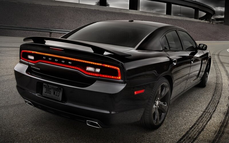 Black Dodge Charger — Dramatic, Night, Photograph, Car, Tire Marks, Overpass