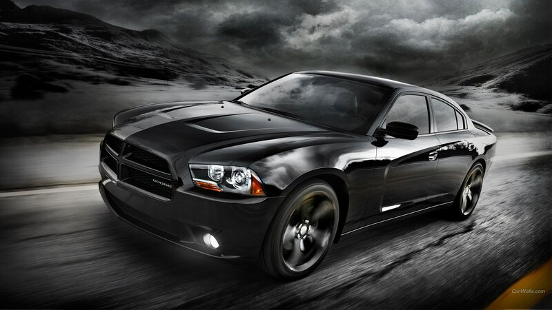 Black Dodge Charger — Dramatic, Photograph, Car, Road