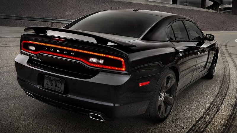 Black Dodge Charger — Dramatic, Tire Marks