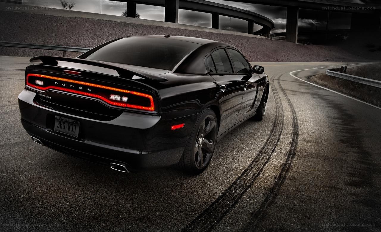 Black Dodge Charger drifting