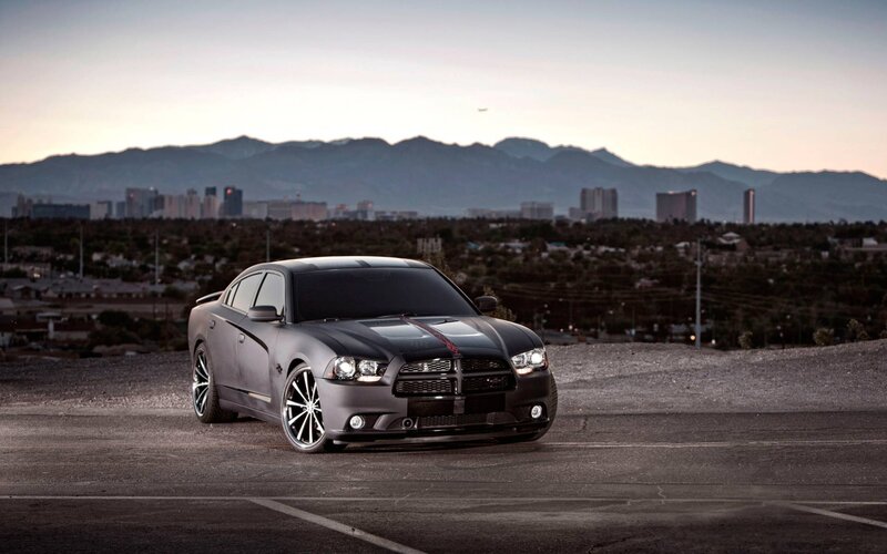 Black Dodge Charger — Gray