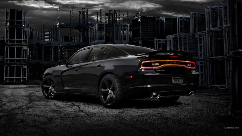 Black Dodge Charger in warehouse