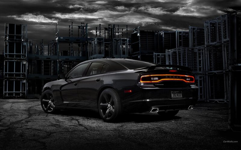 Black Dodge Charger in warehouse
