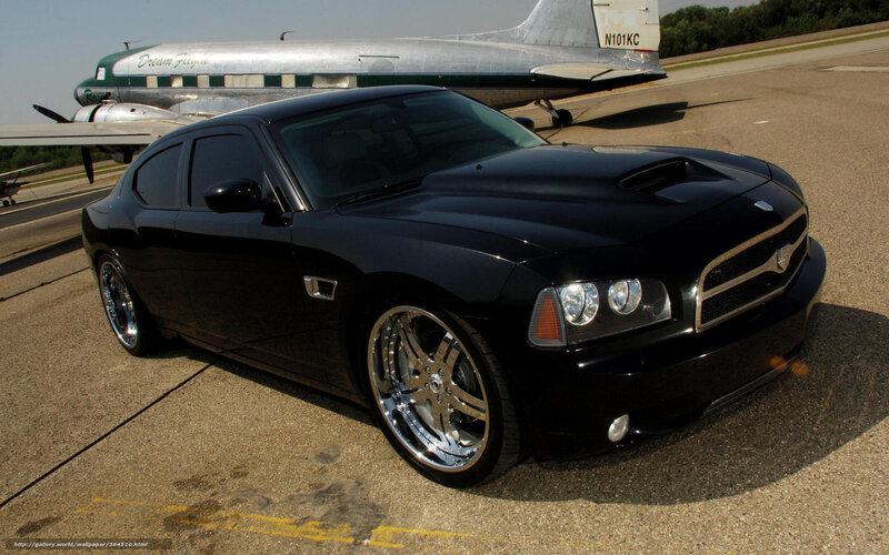 Black Dodge Charger on tarmac
