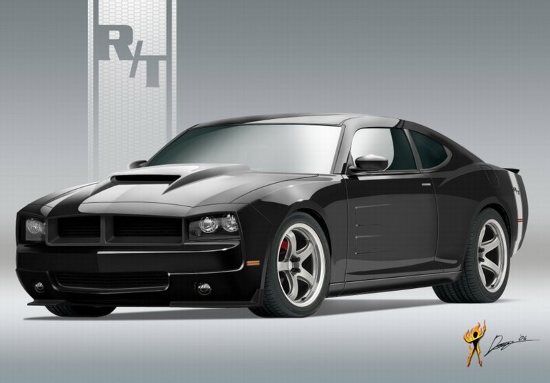 black dodge charger r/t