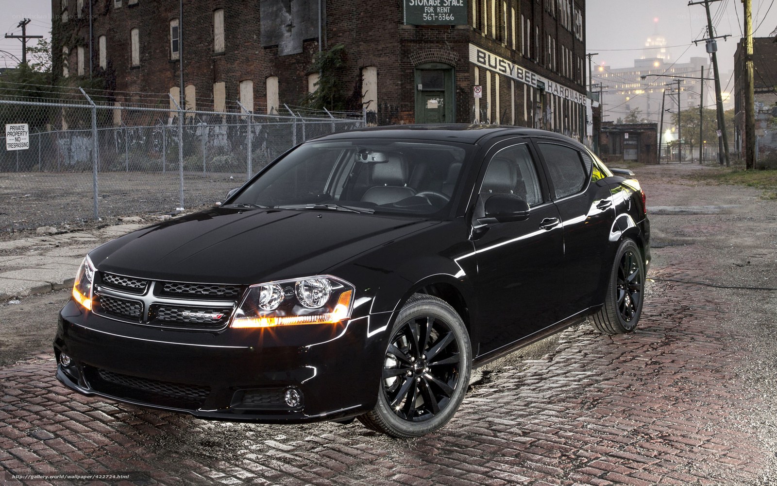 black dodge dart on cobblestones