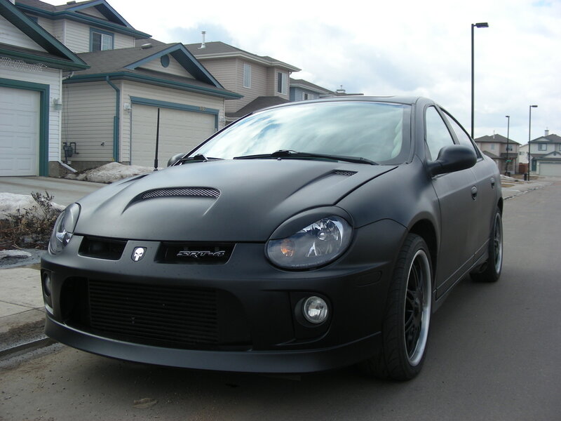 black dodge neon srt-4 on street