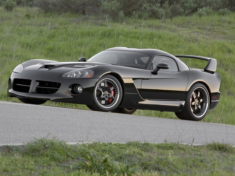 Black Dodge Viper sports car