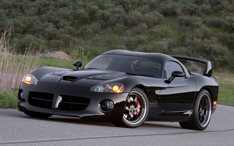 Black Dodge Viper sports car