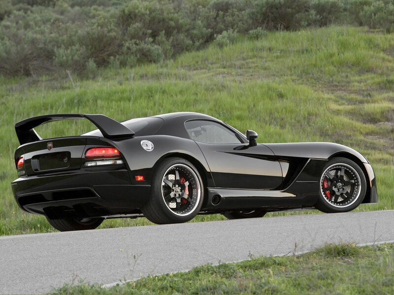 black dodge viper sports car