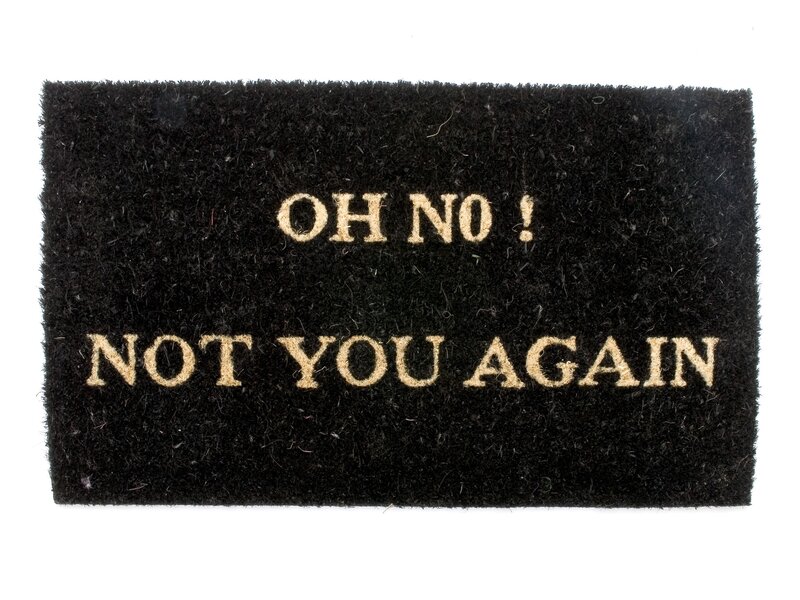 Black Doormat with Text