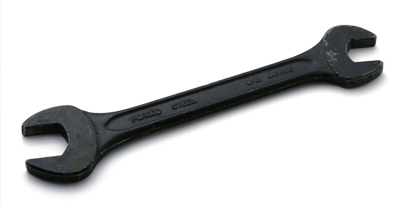 black double-ended wrench