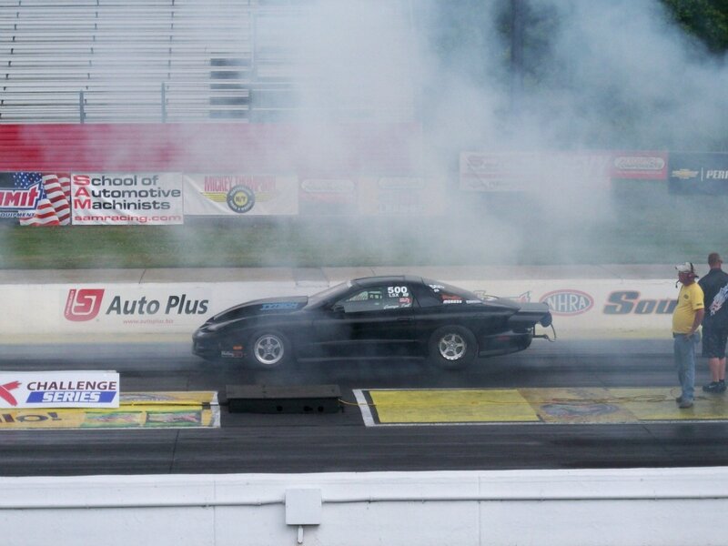 Black Drag Racing Car — Dramatic, Afternoon, Photograph, Smoke