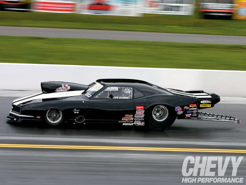 Black Drag Racing Car — Dynamic, Afternoon