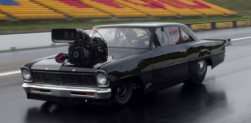 Black Drag Racing Car — Dynamic, Photograph