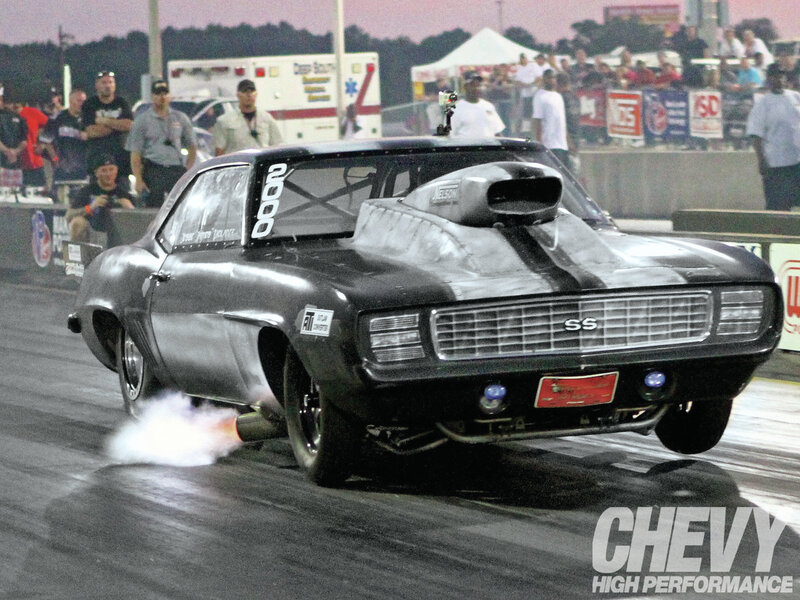 Black Drag Racing Car — Dynamic, Sunset, Photograph