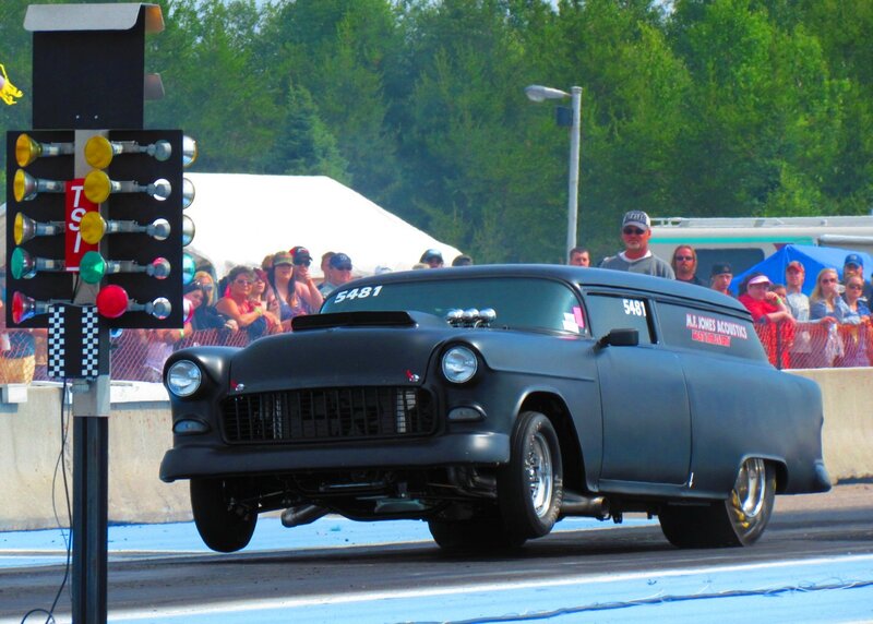 Black Drag Racing Car — Energetic, Afternoon