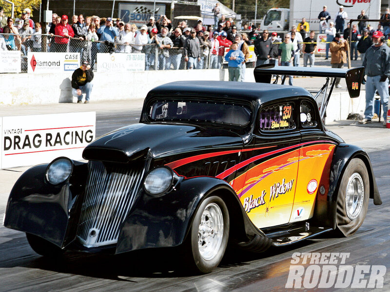 Black Drag Racing Car — Energetic
