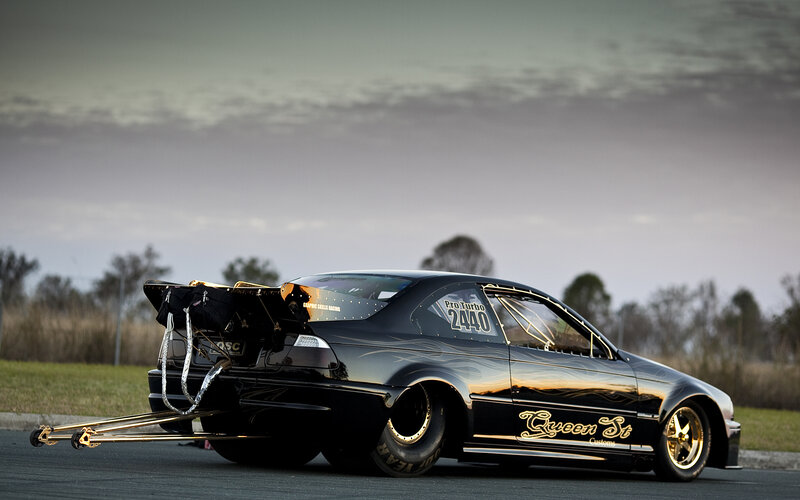 black drag racing car