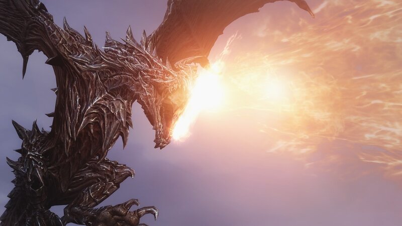 Black Dragon Breathing Fire — Dramatic