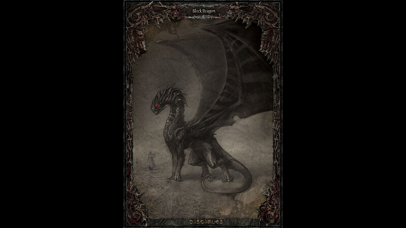 Black Dragon Creature — Gray