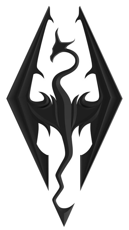 Black Dragon Emblem — Dramatic, Vector Art
