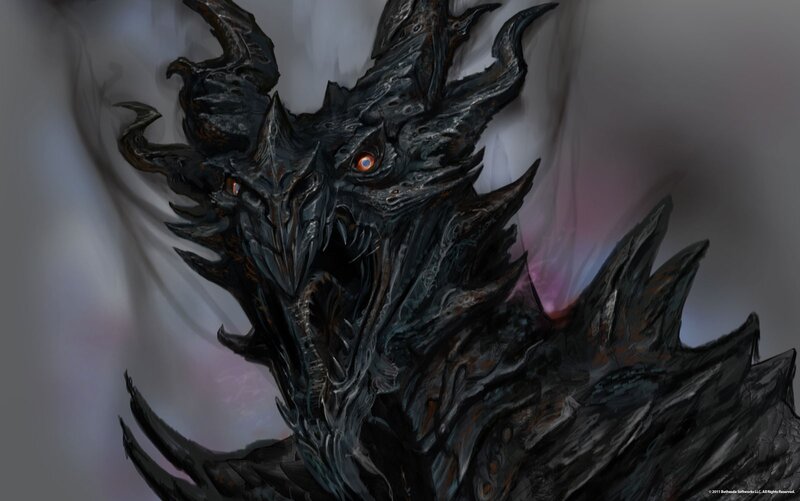 Black Dragon Head — Dramatic, Digital Art