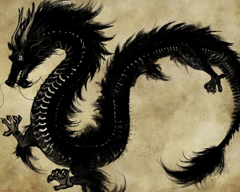 Black Dragon Illustration — Dramatic, Claws