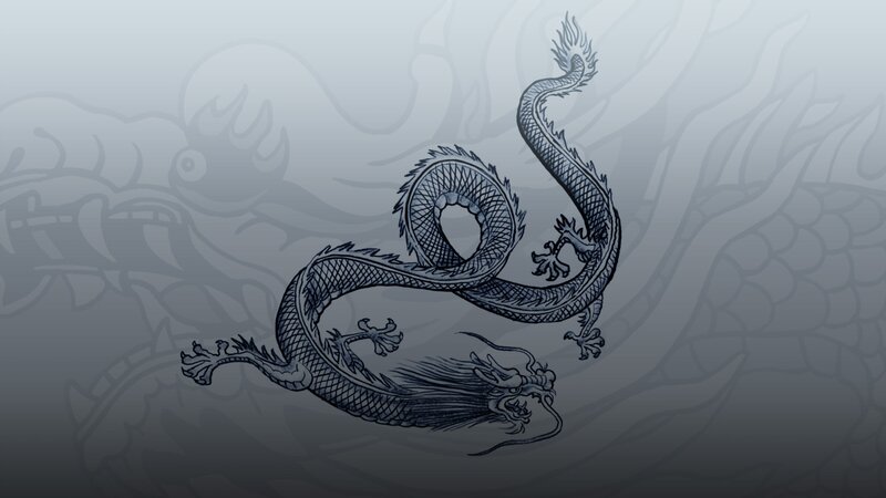 Black Dragon Illustration — Gray