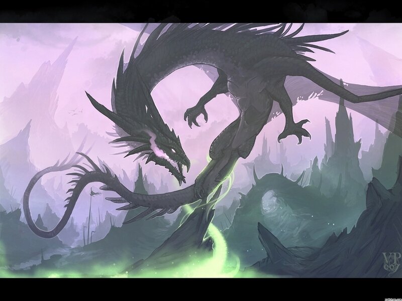 Black Dragon in Mountains