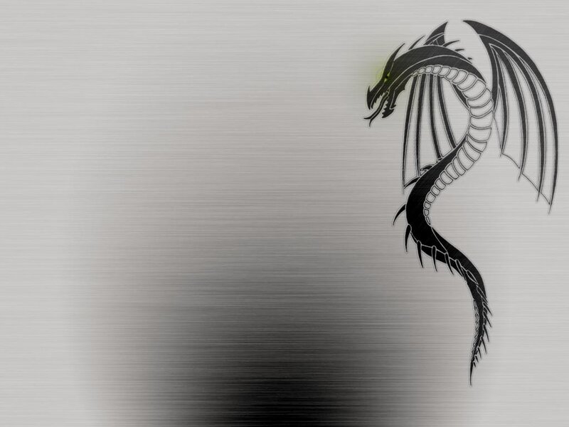 black dragon on metal