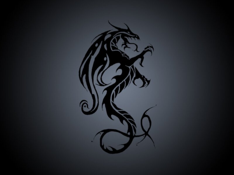 Black Dragon Silhouette — Dark