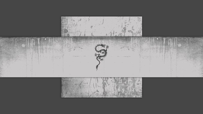 Black Dragon Silhouette — Gray