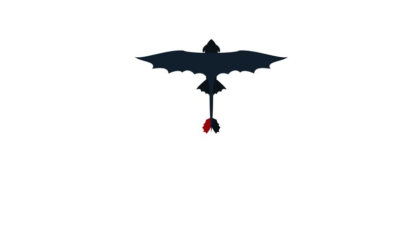 Black Dragon Silhouette — Minimalist