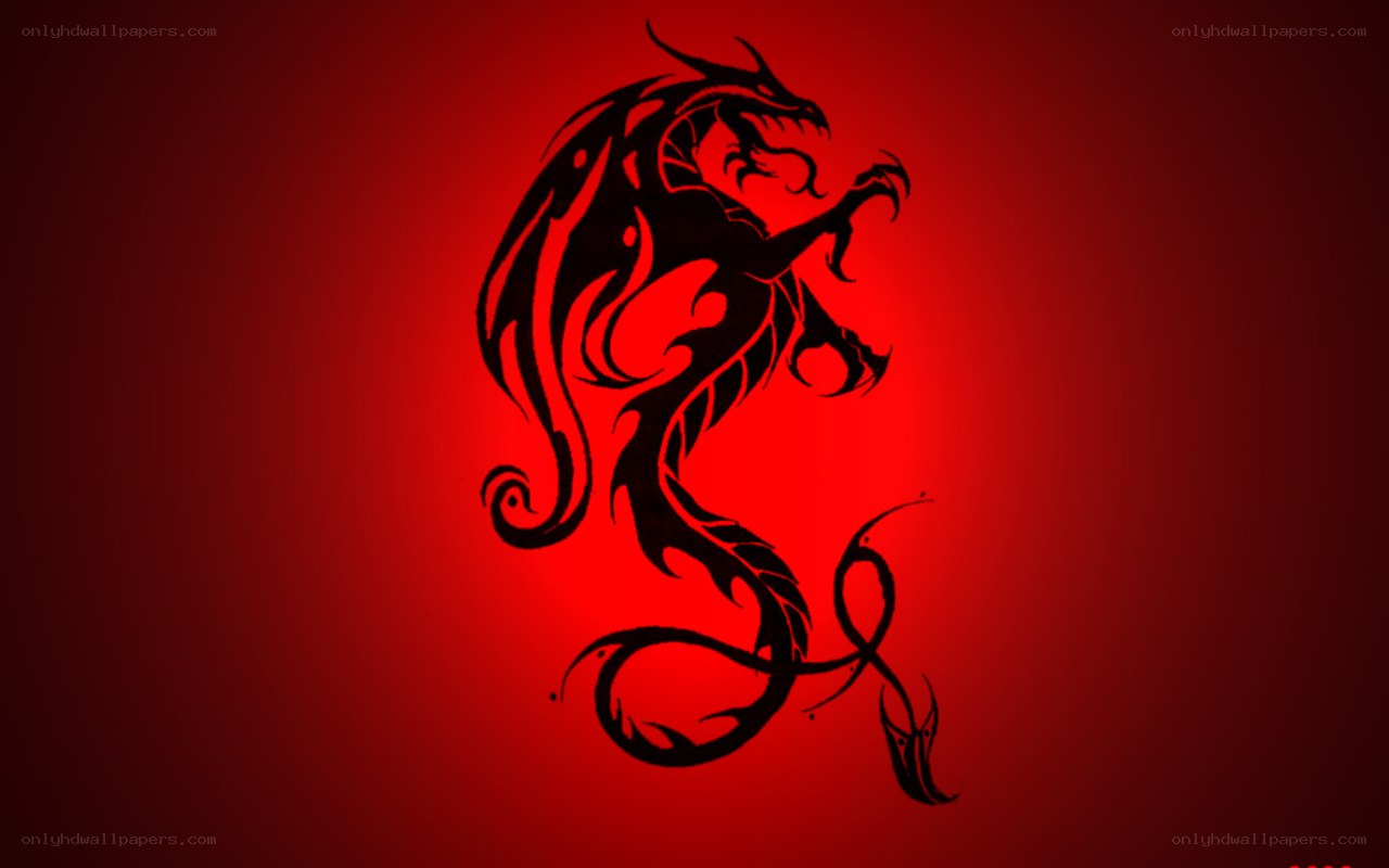 black dragon tribal design