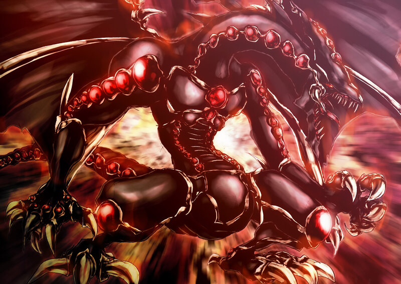 Black Dragon with Red Gems