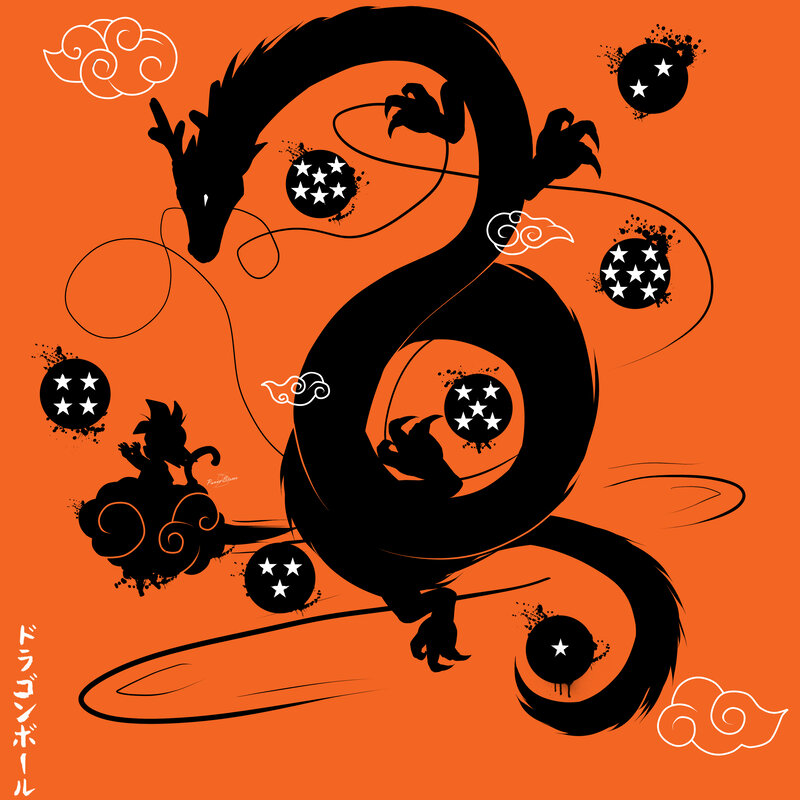 Black Dragon with Spheres