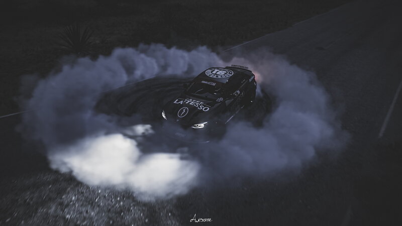 Black Drift Car — Dramatic, Night, Digital Art