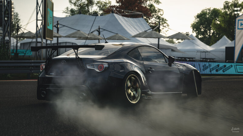 Black Drift Car — Dramatic, Sunset, Digital Art