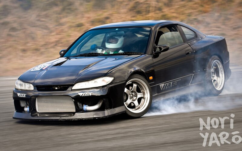 Black Drift Car — Dynamic, Afternoon, Photograph