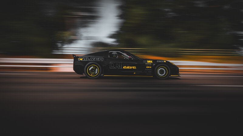 Black Drift Car — Dynamic, Photograph, Race Track