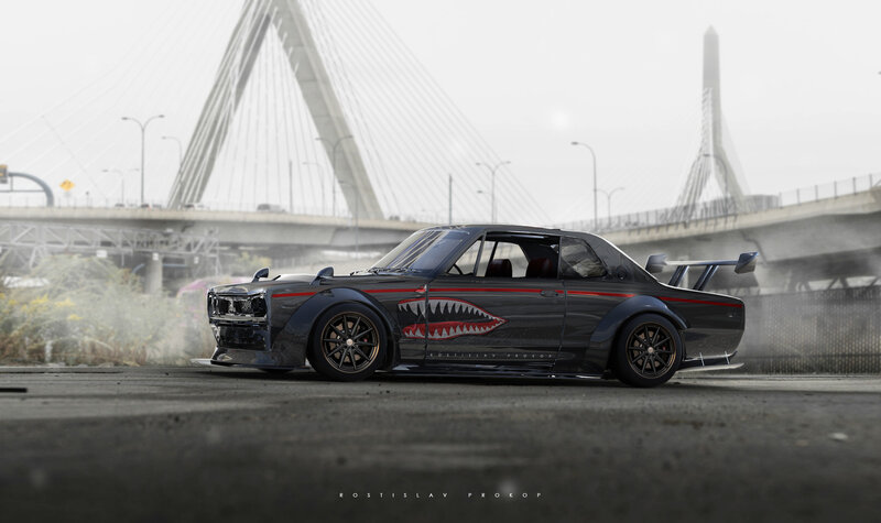 Black Drift Car — Gray