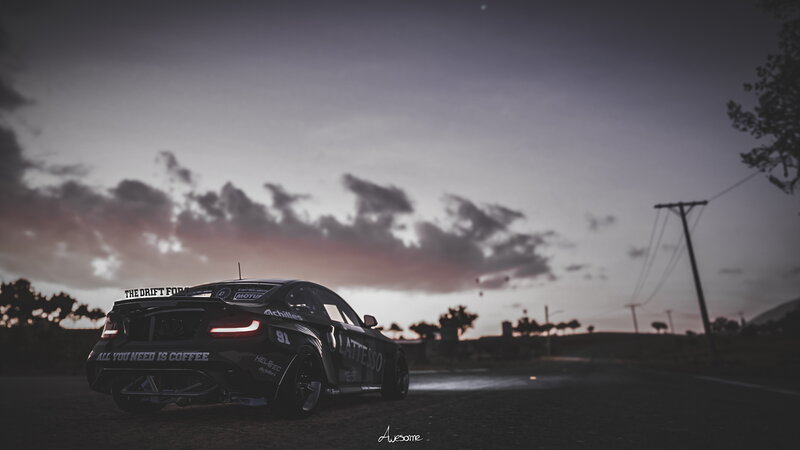 Black Drift Car on Road