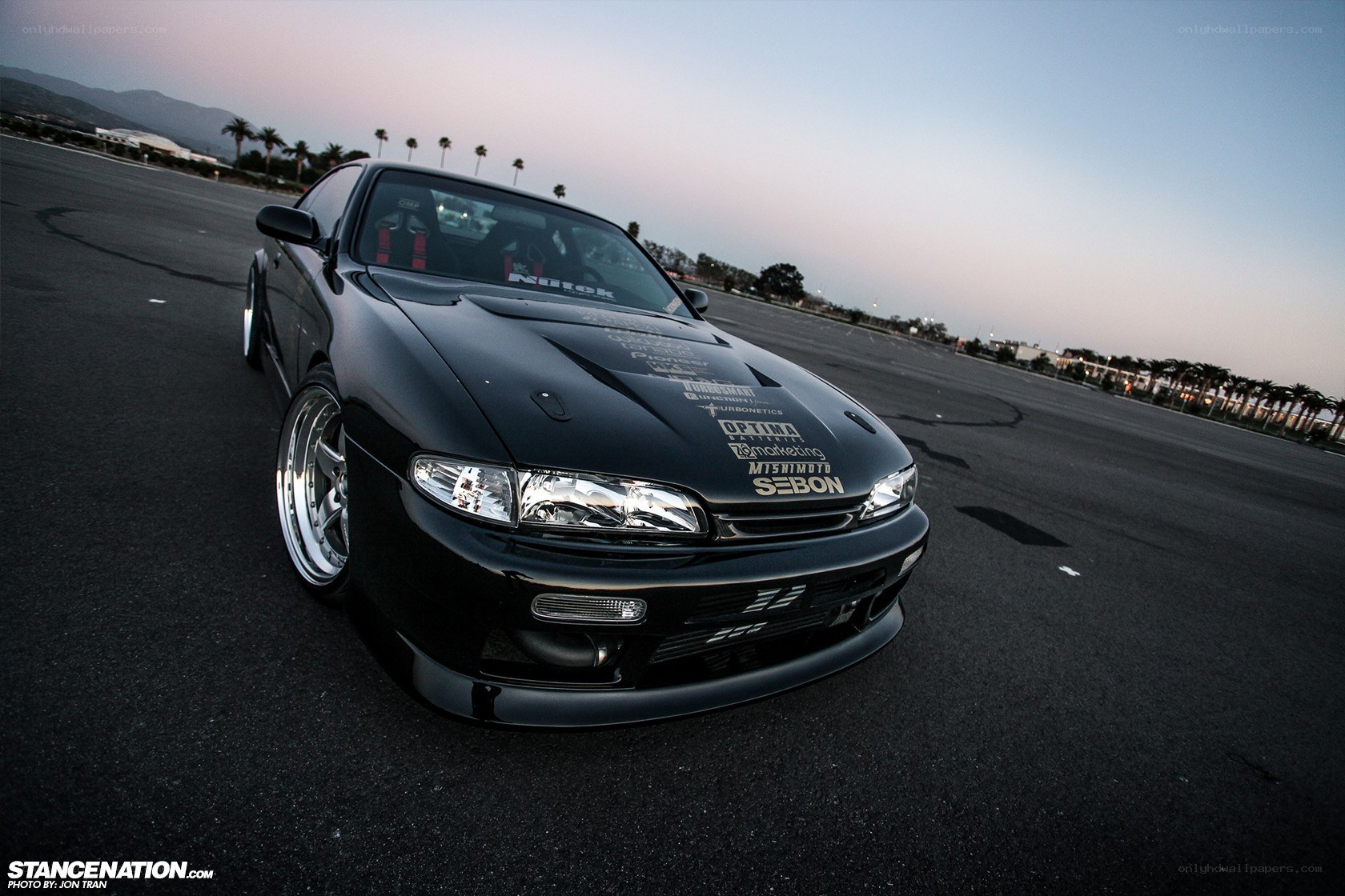 black drift car on track