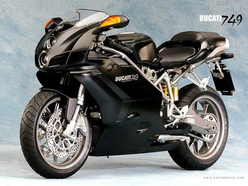 Black Ducati 749 motorcycle