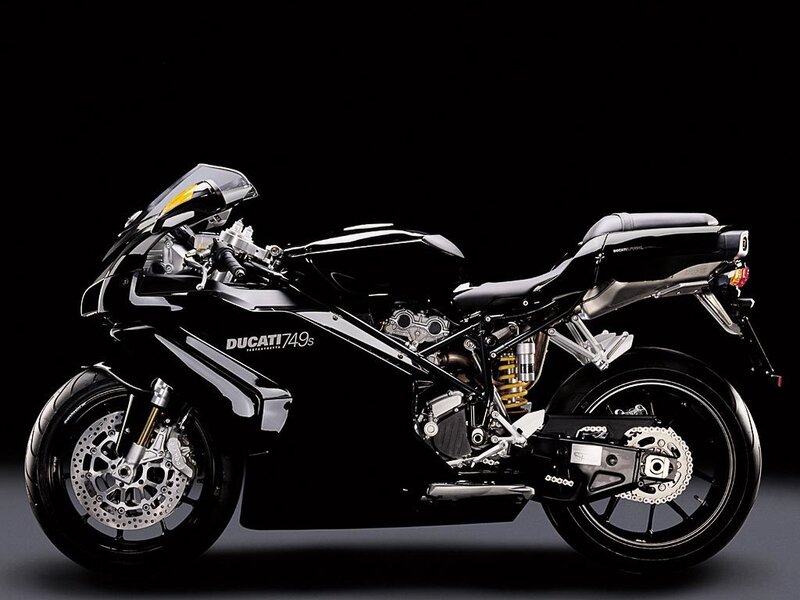 Black Ducati 749s motorcycle