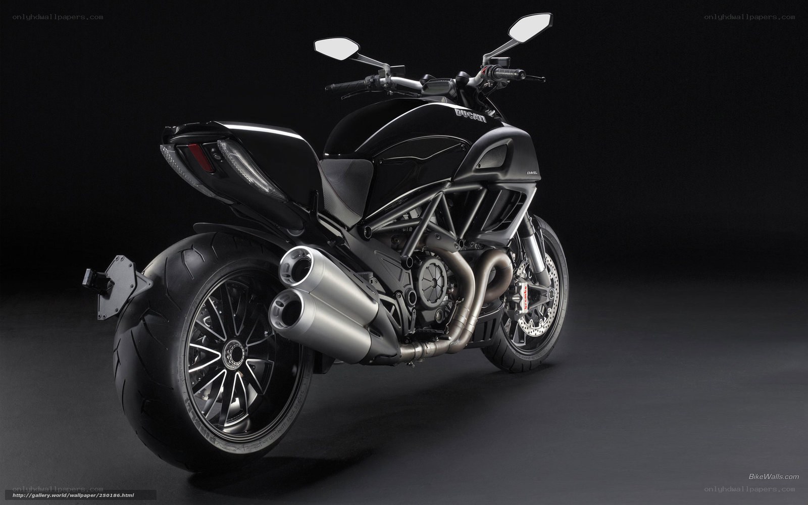 Black Ducati Diavel motorcycle