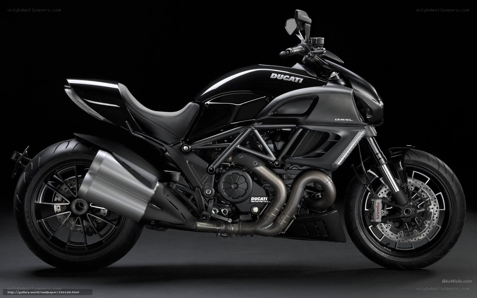 Black Ducati Diavel motorcycle
