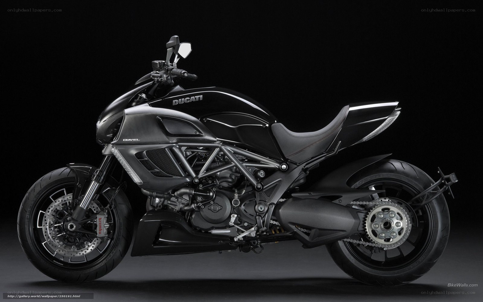 Black Ducati Diavel motorcycle