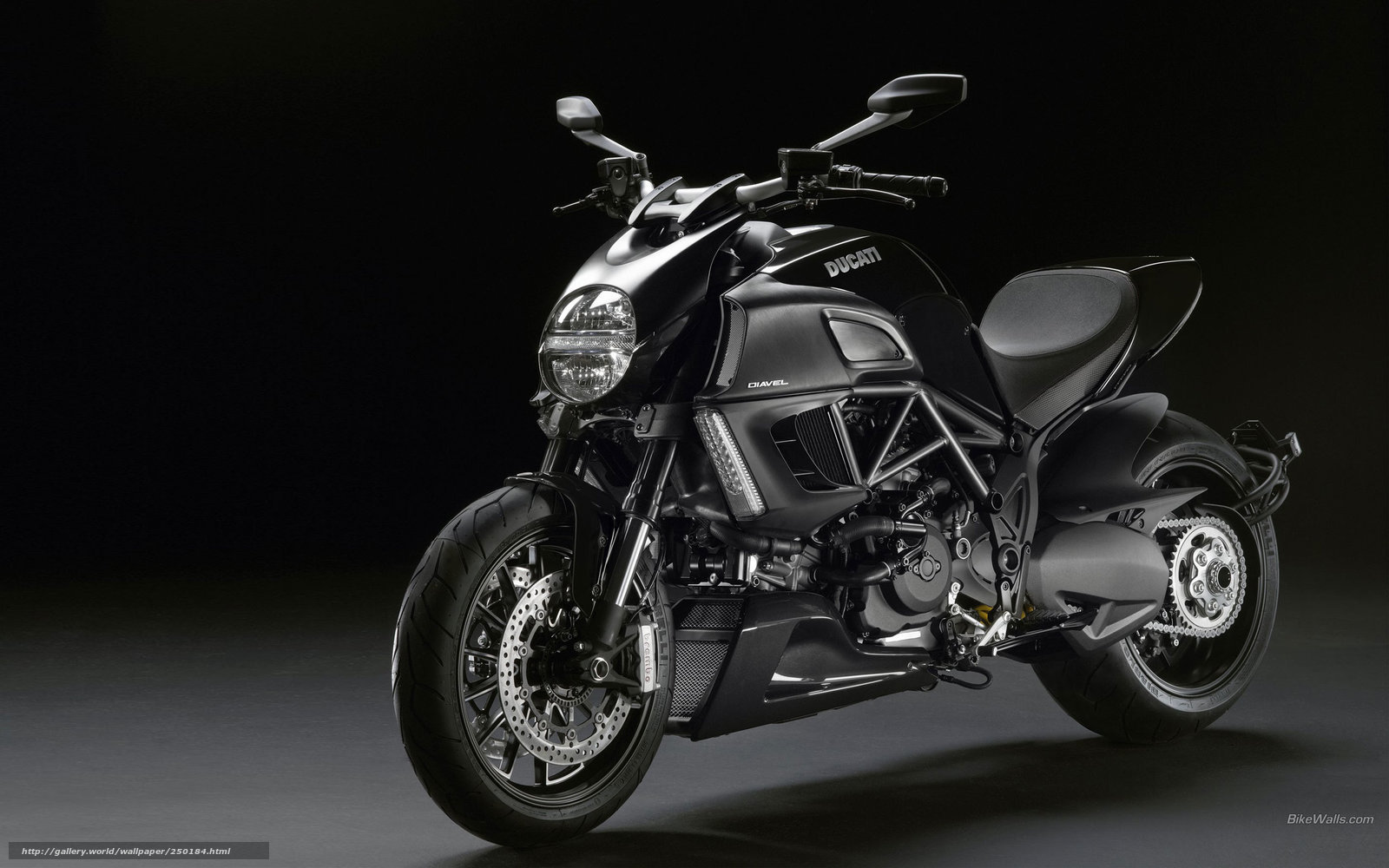 Black Ducati Diavel motorcycle
